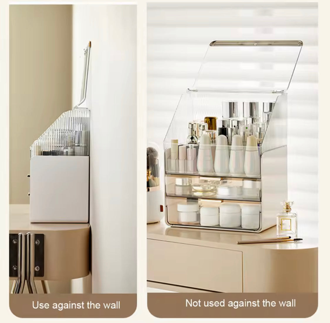 Transparent Desk Makeup Organizer Box With Drawers, Desktop Perfume Organizer, Waterproof Cosmetic Storage Box With Drawer, Large Capacity Makeup Storage Case Transparent Desk Makeup Organizer Box With Drawers, Desktop Perfume Organizer, Waterproof Cosmetic Storage Box With Drawer, Large Capacity Makeup Storage Case